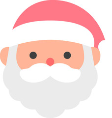 santa claus face flat icon