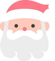 santa claus face flat icon