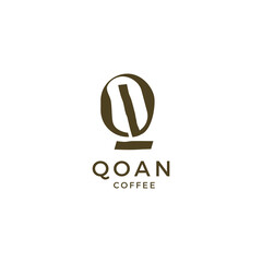 Letter Q Coffee Grunge logotype. Wood texture letter Q logo design. Luxury linear creative monogram wooden plank font