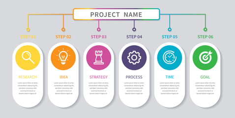 infographic design template with 6 options