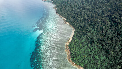 Aerial view of the cost of Koh Adang island, Thailand