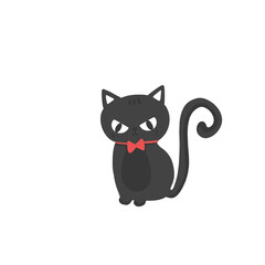 Halloween monster black cat character