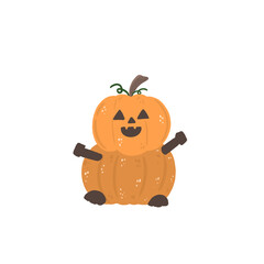 Halloween monster pumpkin character