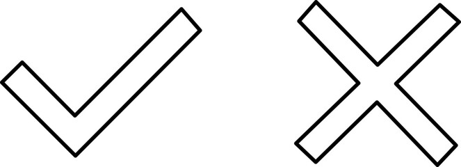 Cross and Check mark symbol icon vector illustration.eps