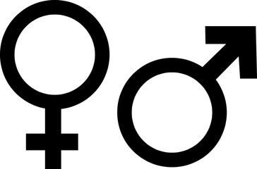 Gender symbol. Female and male icon. Man and woman sign..eps