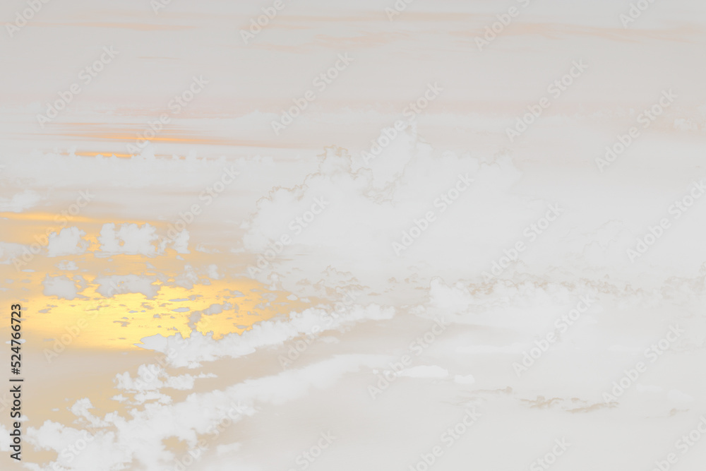 Wall mural cloud in sky atmosphere from airplane, out of windows is cloudscape cumulus heaven and sky under sun