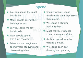 learning english - spend
