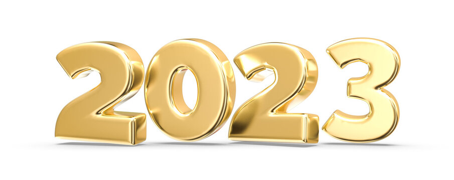 Number 2023 Gold 3d