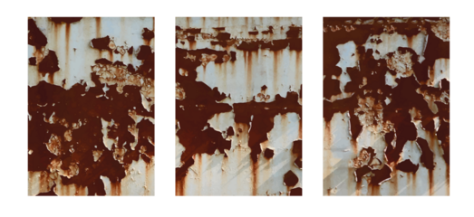  Set of rusted steel plate metal texture background, in A4 size for design work page cover book presentation. brochure layout and flyers poster template. isolated