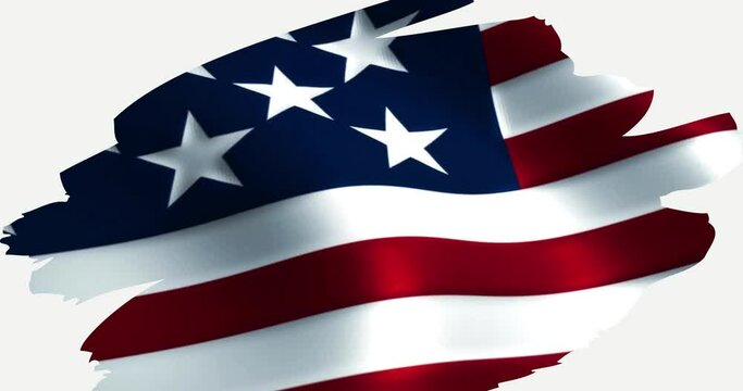 Animated waving flag United States of America. HD Video Animation. USA patriotism national holiday. Usa proud. USA flag 4k animation video. USA independence day. Labor day.