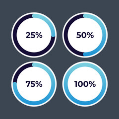 Circular progress loading bar. Vector Progress Rings.
