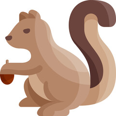 squirrel flat glossy icon illustration