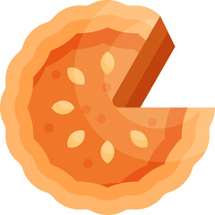 pumpkin pie flat glossy icon