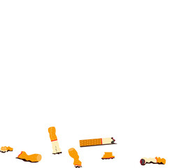 cigarette stub. dangerous to health kid other people.