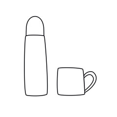 Vector hand drawn flat linear illustration