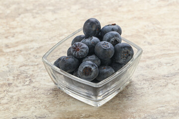 Sweet ripe blueberry heap in the bowl