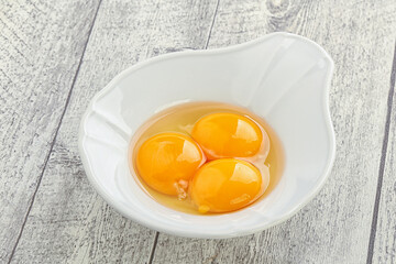 Chicken egg in the bowl