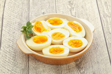 Boiled chicken egg for breakfast