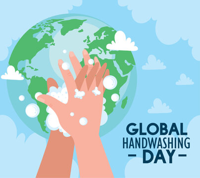 global handwashing day lettering card