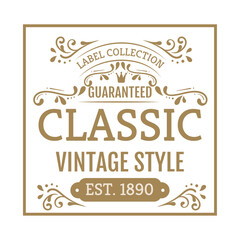 classic vintage style golden label