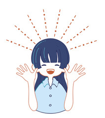 両手を上げて喜ぶ人のイラスト