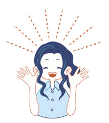 両手を上げて喜ぶ人のイラスト