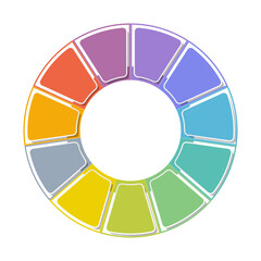 Basic circle infographic template with 11 steps, process or options, process chart, Used for process diagram, presentations, workflow layout, flow chart, infograph. Vector eps10 illustration.
