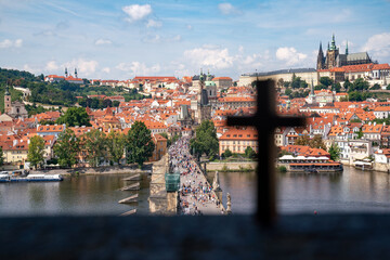 Naklejka na ściany i meble Czech Prague and the Tree Cross