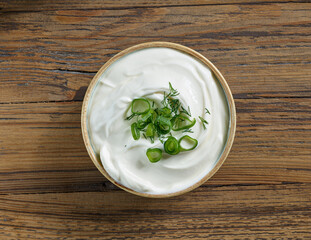 bowl of sour cream or greek yogurt