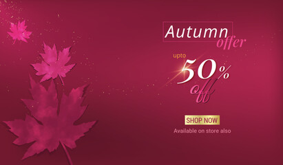 Aesthetic autumn discount offer banner design