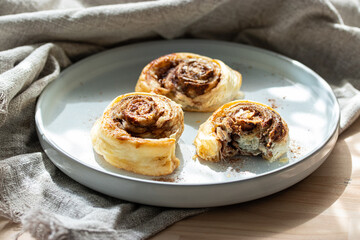 Blätterteig Zimtschnecken