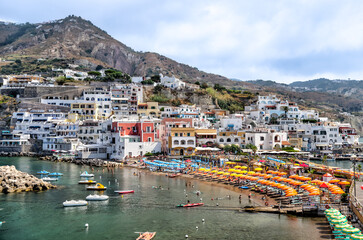 Landscape views in the small beach village of Sant' Angelo on the island of Ischia in Italy
