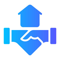 shaking hands gradient icon