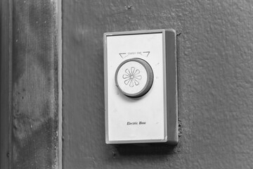 Vintage thermostat in black and white