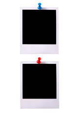 Two polaroid style photo frames isolated transparent background PNG file