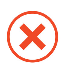 Fototapeta premium Cross sign element. Red grunge X icon. Check mark symbol NO. Close icon. Red Cross. Incorrect. 