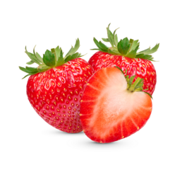 Strawberries isolated on transparent background (.PNG)