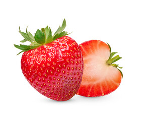 Fototapeta Fresh strawberries isolated on transparent background (.PNG) obraz
