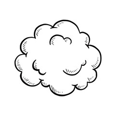 Hand drawn cloud set. Doodle sketch style cloud. Simple outline scribble draw. Vector illustration.