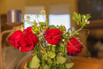 Bouquet with roses and other flowers