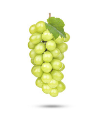 Fresh green grape isolated on transparent background (.PNG)