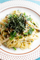 ほうれん草ときのこのたらこペペロンチーノ