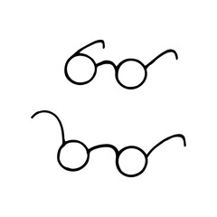 glasses set hand drawn in doodle style. vector, minimalism, monochrome. © Ирина Самойлова