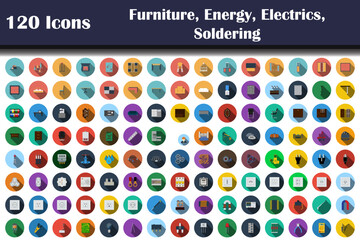 120 Icons Of Furniture, Energy, Electrics, Soldering