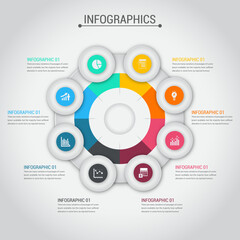 Flat Circular Diagram Infographic Illustration