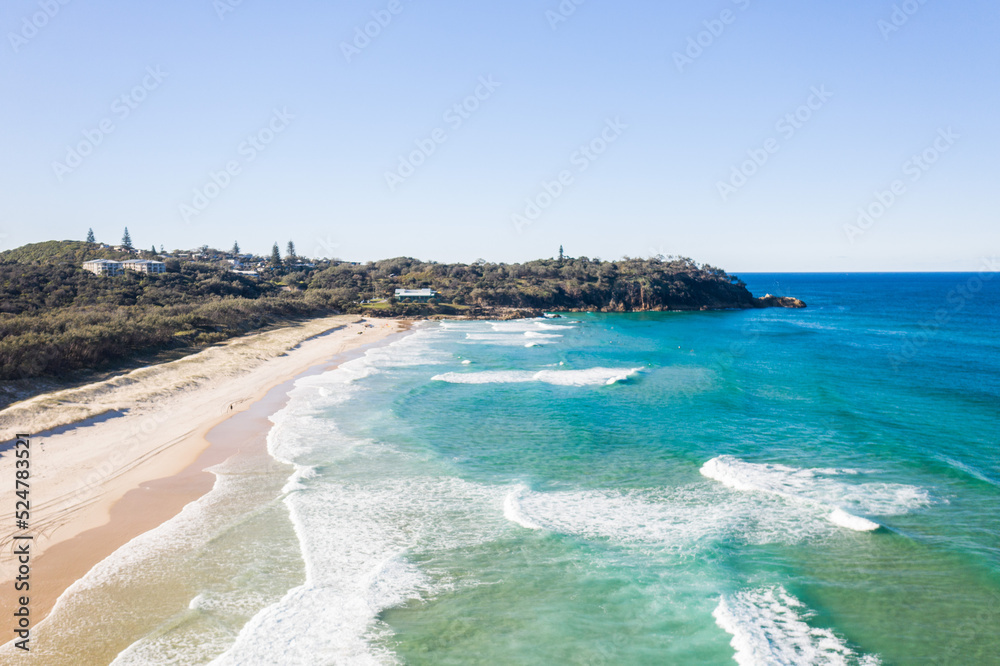 Wall mural Stunning aerial landscape over a stunning beach at Stradbroke Island in Queensland