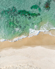 Fototapeta na wymiar Stunning aerial landscape over a stunning beach at Stradbroke Island in Queensland