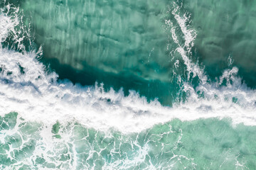 Stunning aerial landscape over a stunning beach at Stradbroke Island in Queensland