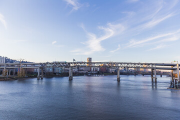 Bridges over Columbia River in Portland, Oregon