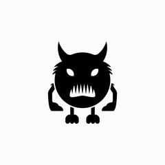 Monster Icon. Bad Character Symbol - Vector.
